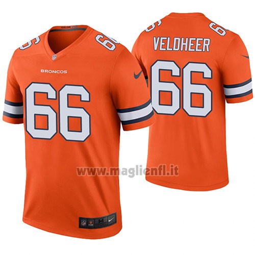 Maglia NFL Legend Denver Broncos Jarosso Veldheer Arancione Color Rush